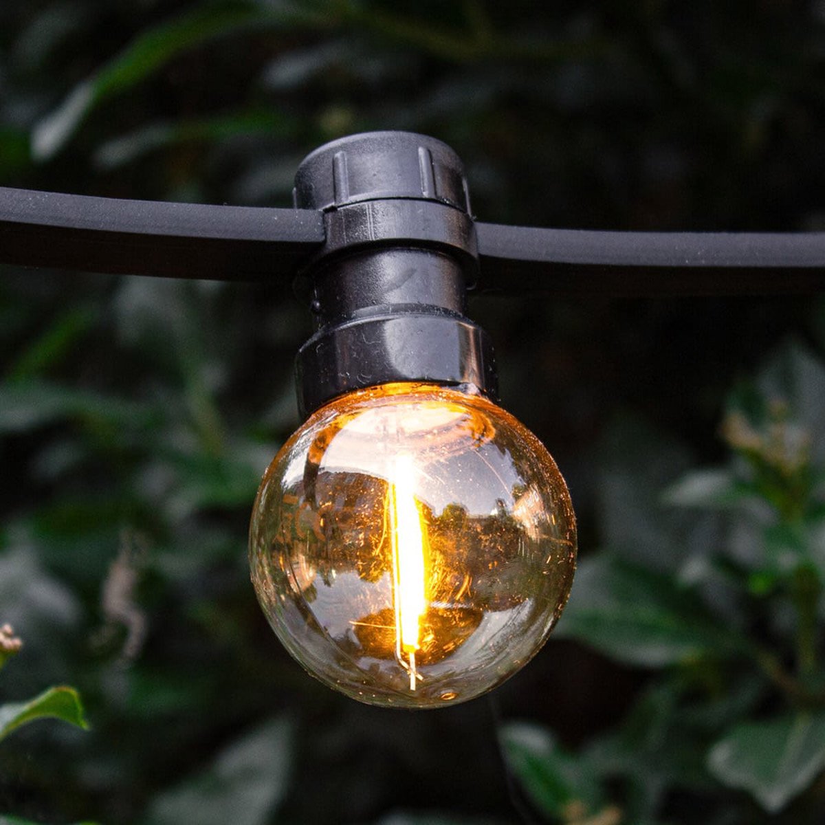 1W lichtsnoer voor buiten met filament LED lampen - Optie dimbaar