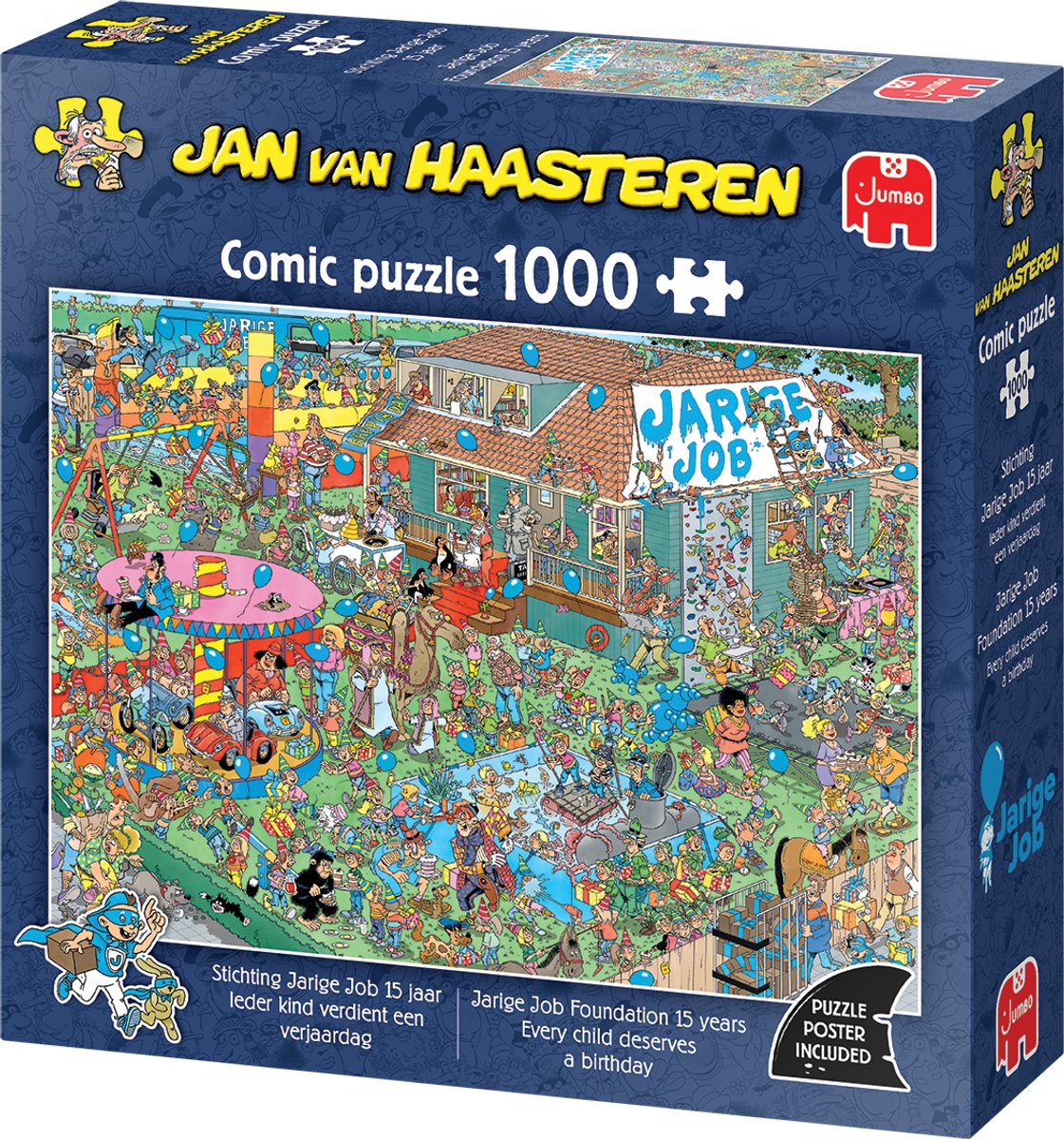 Jan van Haasteren - Stichting Jarige Job 15 jaar - Ieder kind verdient een verjaardag - 1000 stukjes puzzel - Legpuzzel - Speciale editie — afbeelding 6