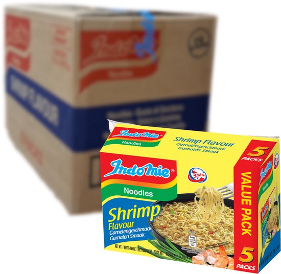 Indomie Instant Noodles Cup - Shrimp Flavour - 5 x 70g - Voordeelverpakking