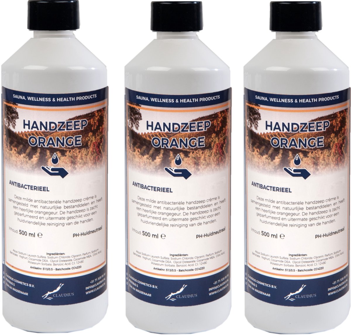 Goedkoopste Handzeep Orange 500 ml - set van 3 stuks
