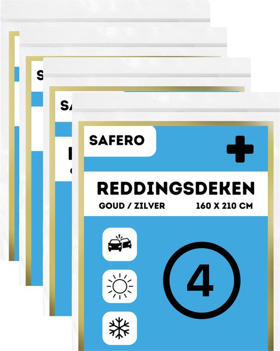 Nooddeken – Reddingsdeken – Isolatiedeken – Set van 4 stuks