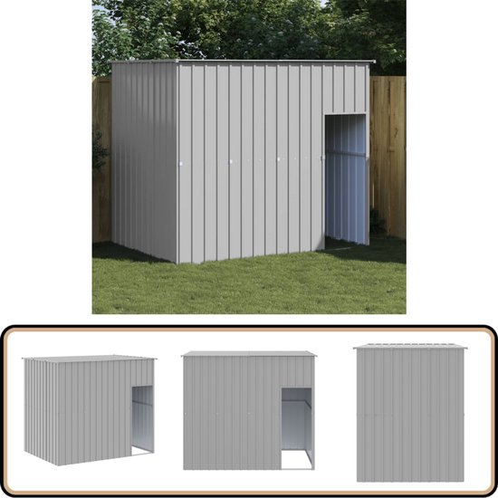 vidaXL Hondenhok - 214x153x181 cm - Gegalvaniseerd staal Hondenhok - Hondenverblijf - Honden Kennel - Puppy Huisje - Buitendachshuis