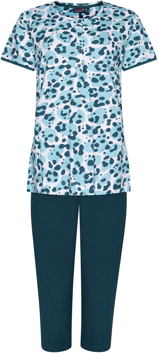 Rebelle Dames Pyjamaset Rebelle - Tropical Turquoise - Bio Katoen