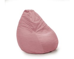 Drop & Sit - compacte zitzak - trendy rib (corduroy) - roze - 180L - handgemaakt in de Benelux met uitneembare binnenzak