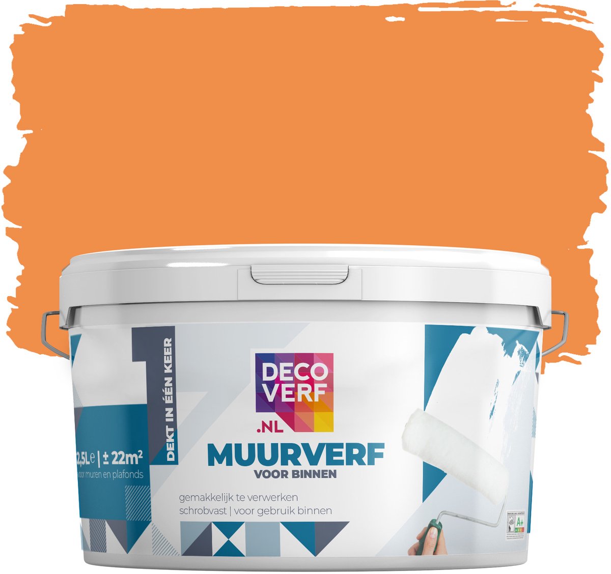 Decoverf muurverf mat oranje, 2.5L