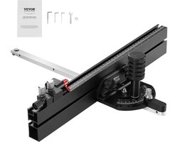 VEVOR Precisie Verstekmeter, Standaard Gleuf 3/4'' x 3/8'', Aluminium Tafelzaag Verstekmeter met 18 inch Rooster 15 Hoekaanslagen Verstelbare Veerbelaste Plunjer en Verwijderbare Schijf, voor Houtbewerking