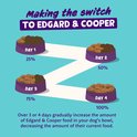 Grafiek met vier kommen hondenvoer, die de overstap naar Edgard & Cooper over 4 dagen weergeeft.