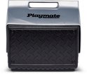 Zwarte Igloo Playmate koelbox met diamantplaatpatroon op de voorkant