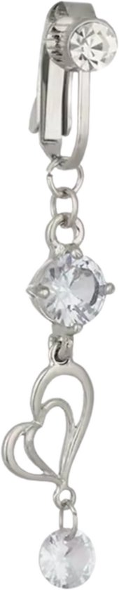 Navelpiercing letter met zirkonia Een navelpiercing vervaardigd uit