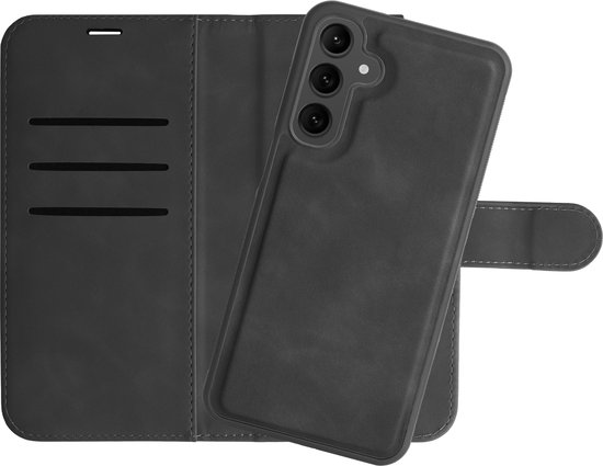 Cazy Bookcase Amovible 2 en 1 adaptée à Samsung Galaxy A16 - Coque Arrière Magnétique - Étui avec Porte-Cartes - Zwart
