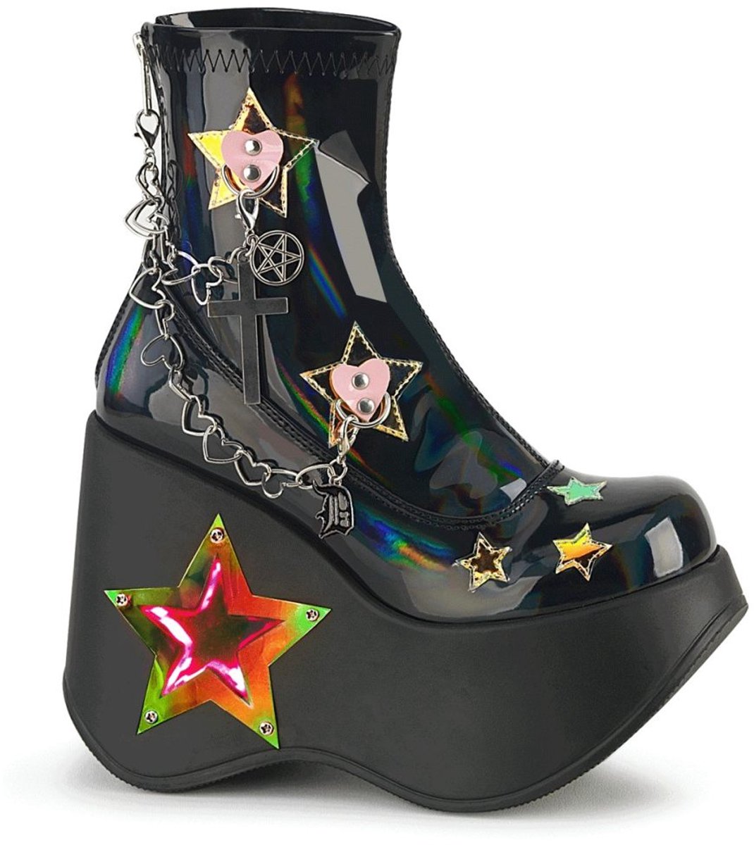 DemoniaCult BLAZE-108 Plateau Laarzen 37 Shoes Zwart