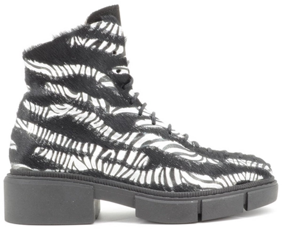 Papucei Rhosanna Black White Fur