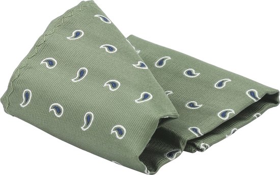 Pochette de costume en soie Paisley Green - Pochettes en soie - 25x25 cm