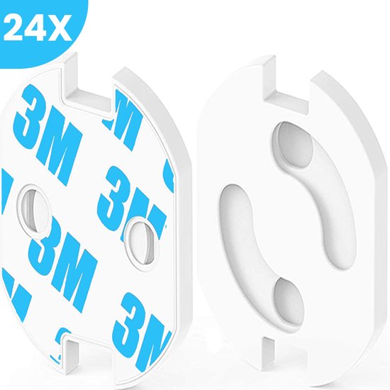 Stopcontactbeveiliging - Stopcontactbeschermers - 24 Stuks - Houwy - PAST ALLEEN IN NEDERLAND - Stopcontact Beveiliging - Kinderbeveiliging Stopcontact - Zeflklevend
