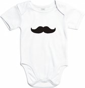 Baby rompertje Snor | Korte mouw 62/68 wit