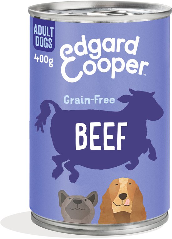 6x Edgard & Cooper Blik Honden Natvoer Hondenvoer Rund 400 gr