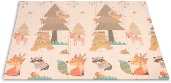 Tapis de jeu - Double face - Tapis de jeu - Tapis de jeu Bébé - Tapis de jeu Bébé - Tapis de jeu en mousse - 150 x 200 cm - Pliable - Avec sac de voyage - Beige