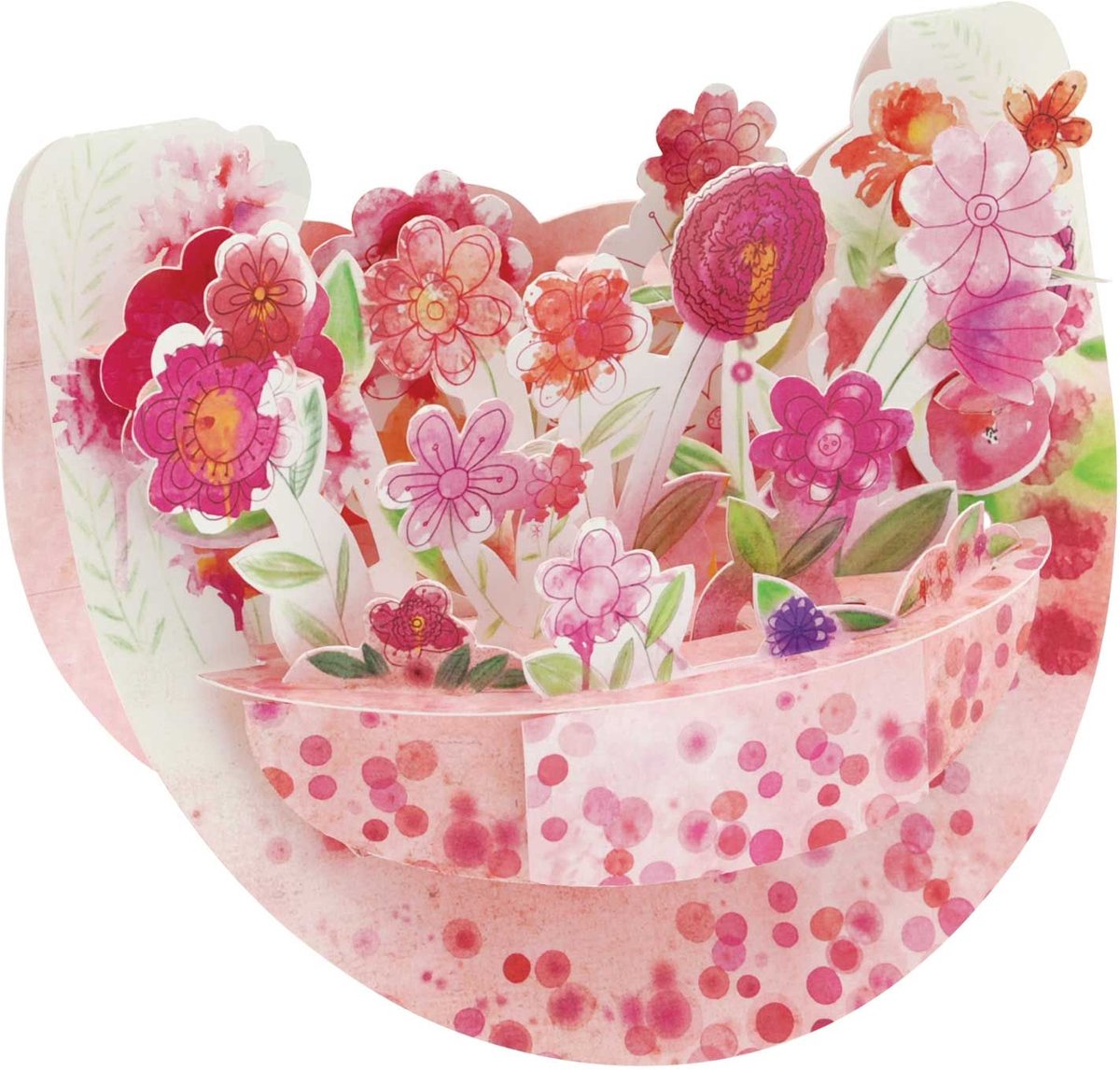 3D Popnrock - Wenskaart - PR076 - Pink Bouquet