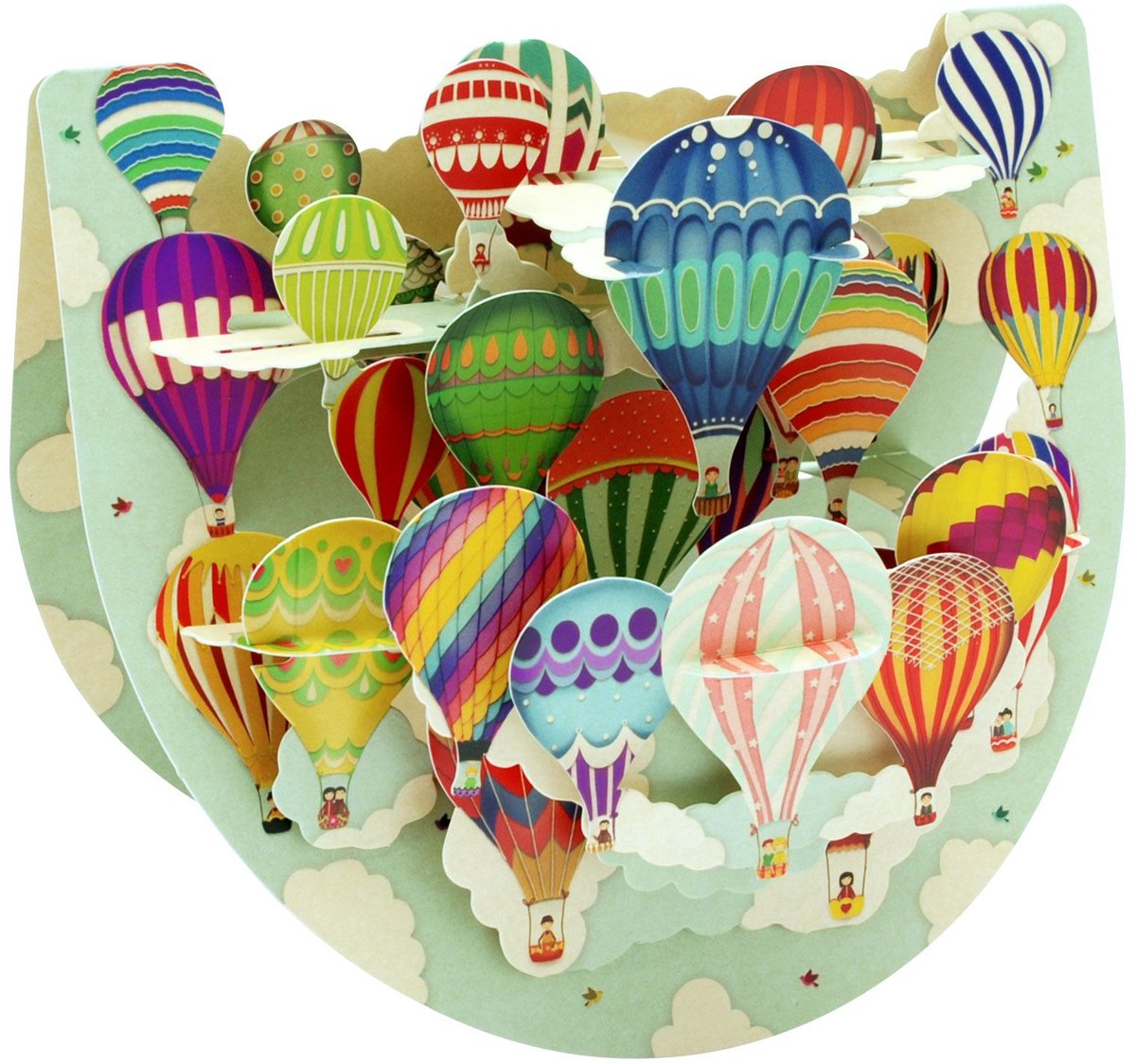3D Popnrock - Wenskaart - PR082 - Hot Air Balloons