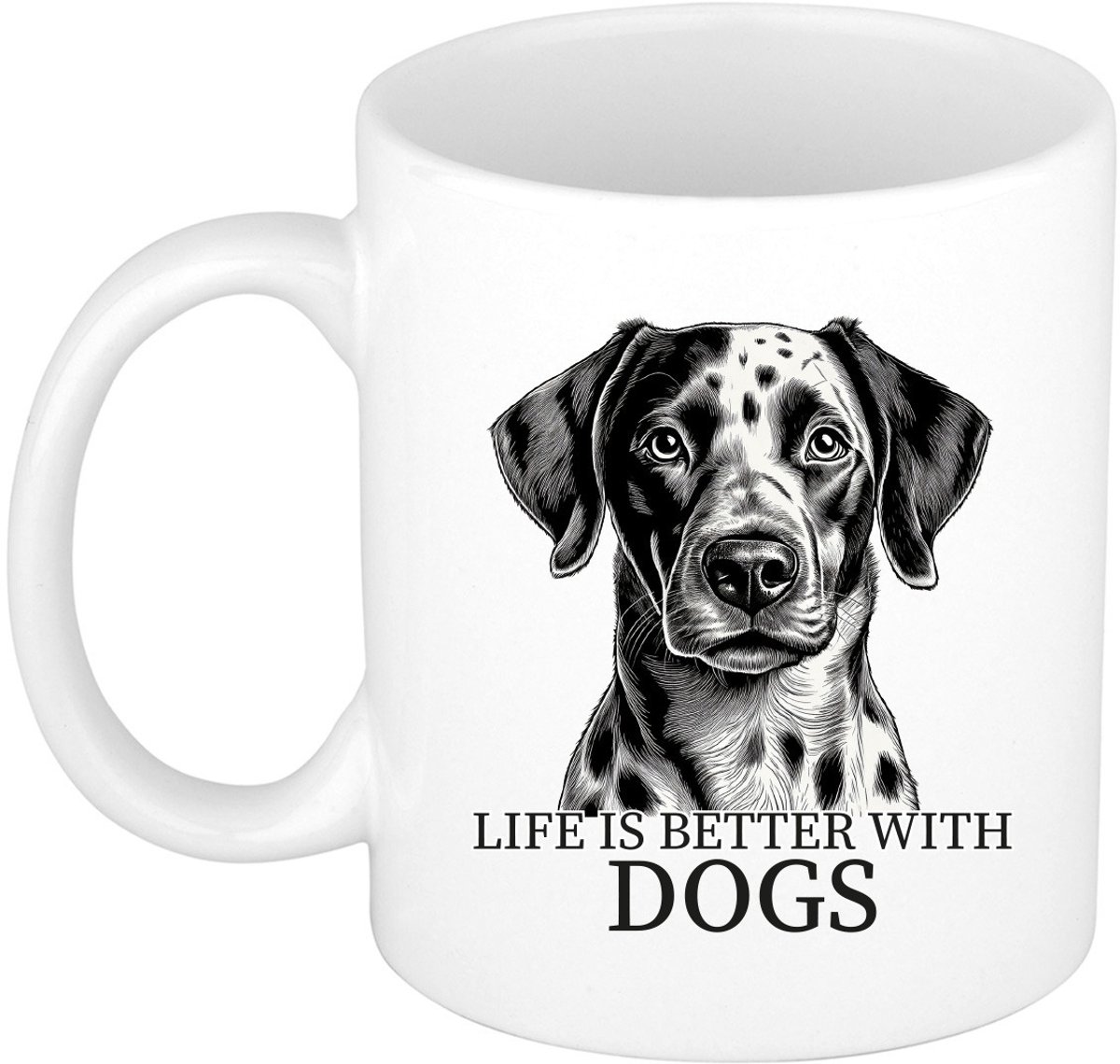 Bellatio Decorations Cadeau mok voor honden liefhebbers - Dalmatier- wit - keramiek - 300 ml