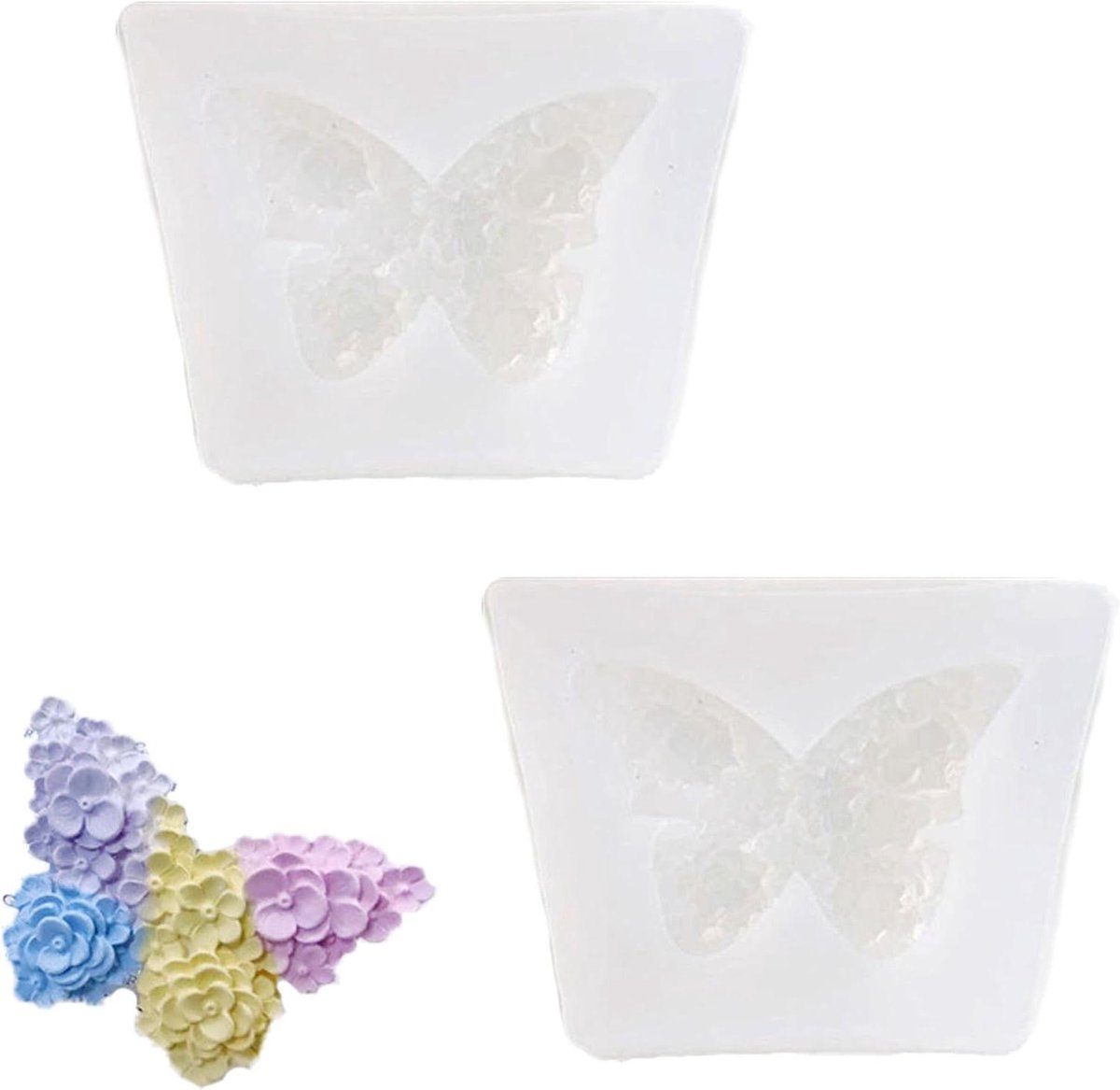 Vlinder Siliconen Gietvormen - Set van 2 stuks, 3D Vlinder Design
