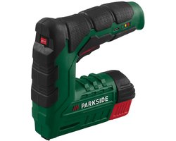 Parkside Tacker - Nietpistool - Spijkerpistool - Elektrisch spijkerpistool - Handtacker - Nagelpistool - Oplaadbare accu - 2000 nietjes - 500 spijkers - nietpistool met nietjes