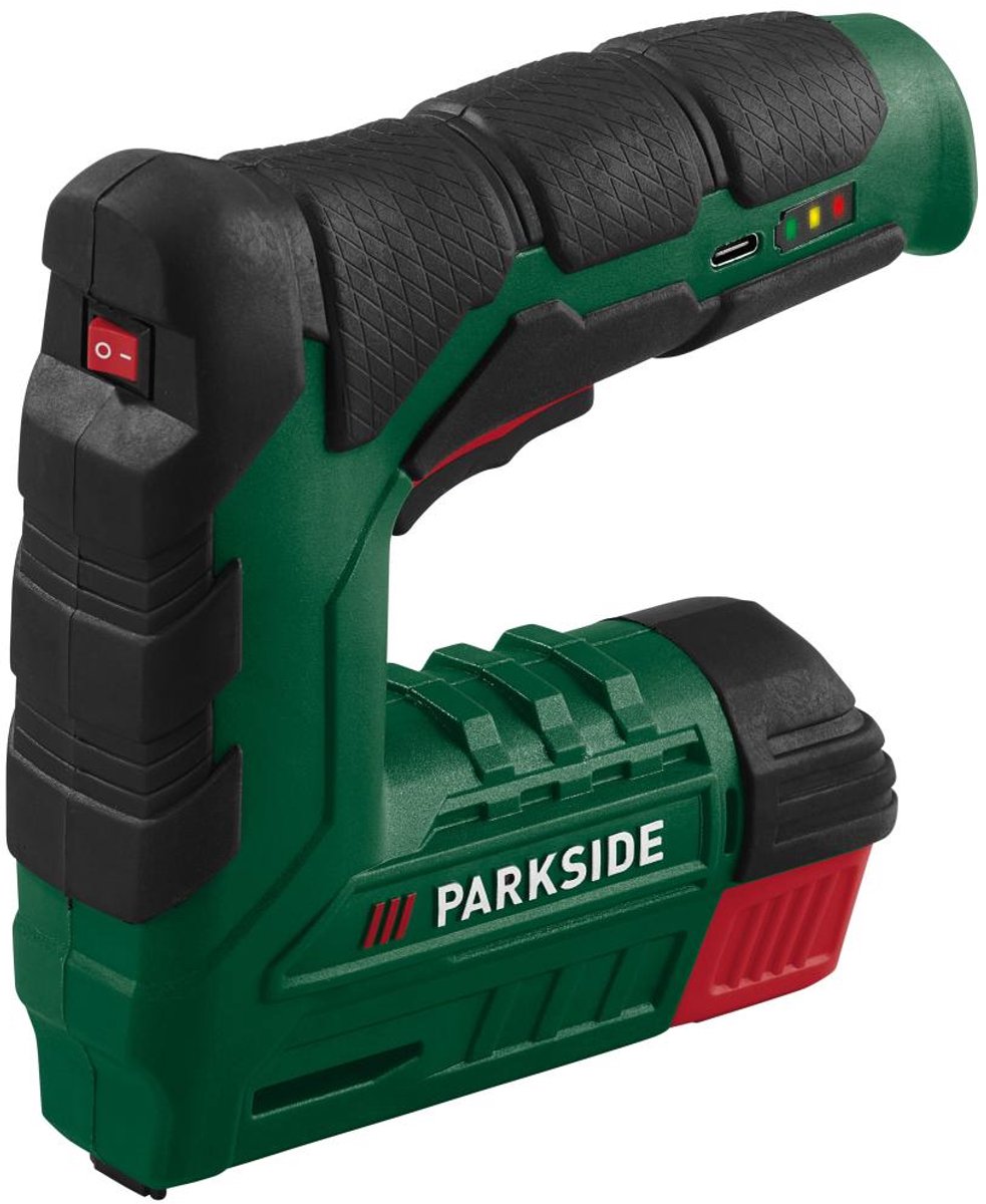 Parkside Tacker - Nietpistool - Spijkerpistool - Elektrisch spijkerpistool - Handtacker - Nagelpistool - Oplaadbare accu - 2000 nietjes - 500 spijkers - nietpistool met nietjes