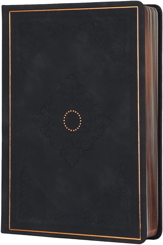 Victoria's Journals - Notitieboek A5 Blanco - Old Book Journal - Vintage - Premium Vegan Leer Hardcover - 256 Pagina's Premium Papier - Mat Zwart