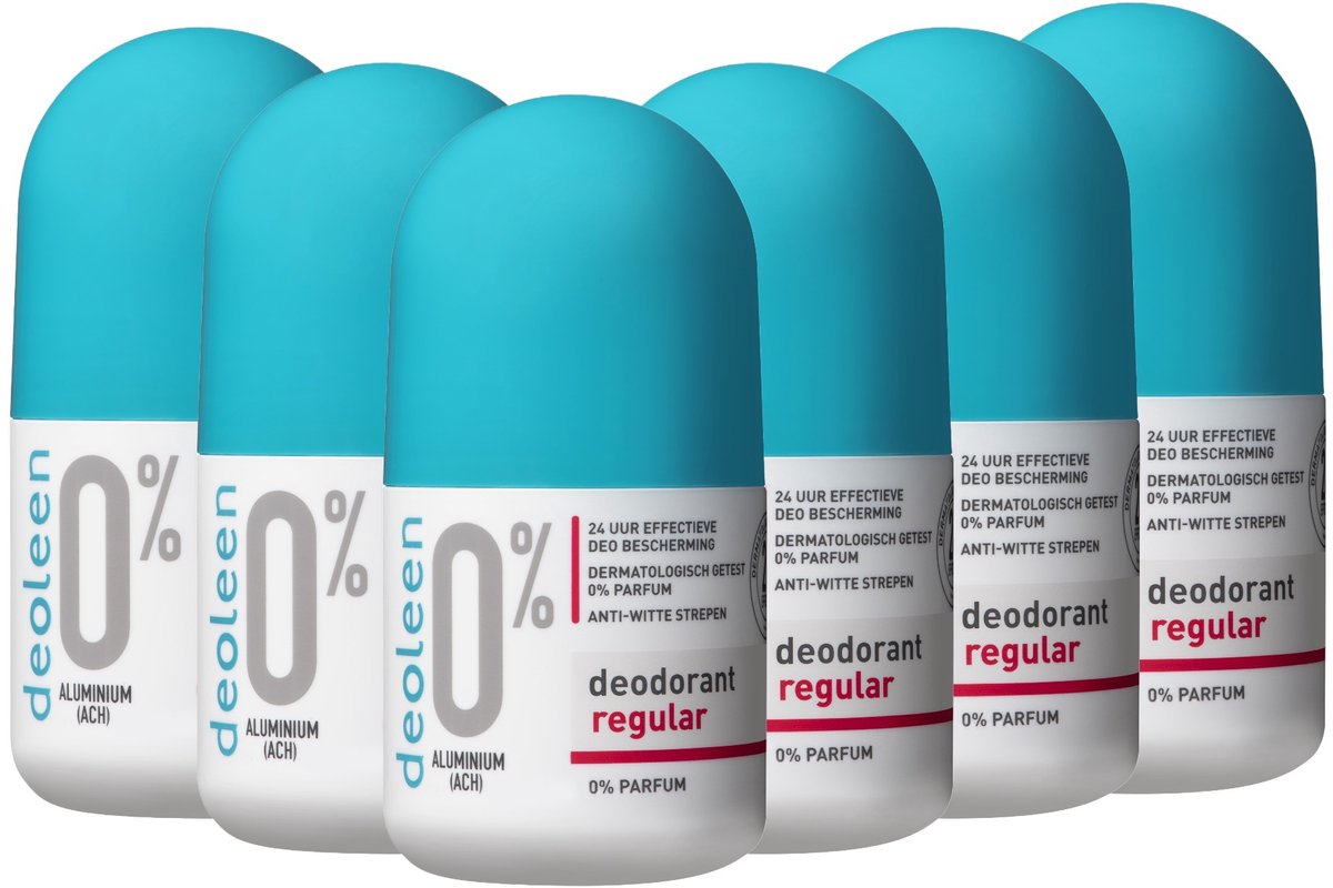 Bol.com Deoleen 0% aluminium - Roller Regular - Deodorant - 50 ml 6 pack aanbieding