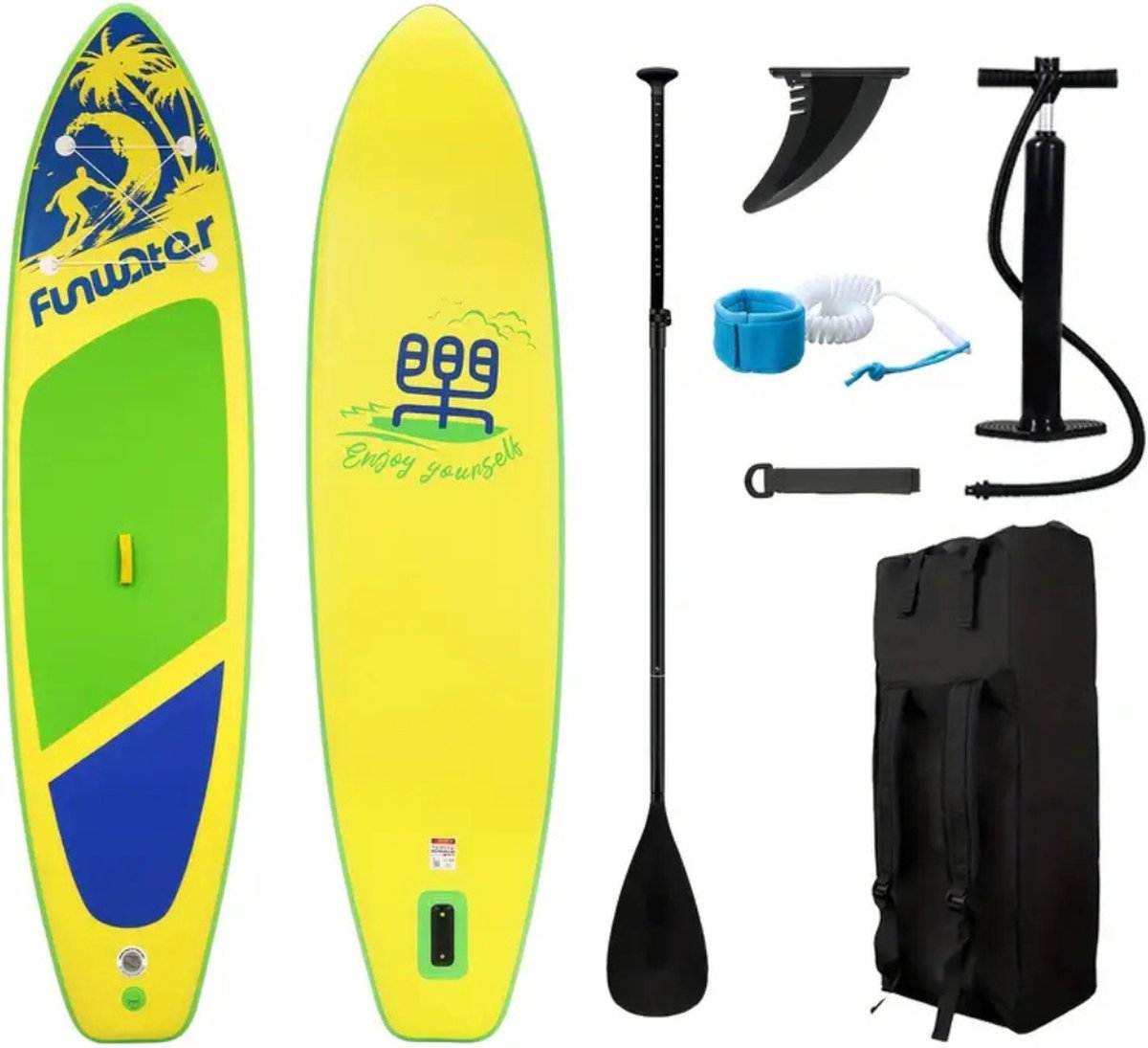 Bovista Sup Board - Opblaasbaar - Supboard - Sup Boards - Paddle - Kayak - Geel - 350cm