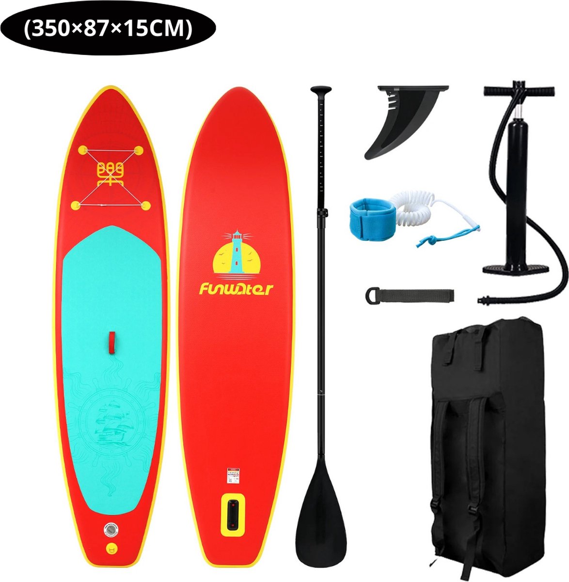 Livano Sup Board - Opblaasbaar - Supboard - Sup Boards - Paddle - Kayak - 350cm - Rood
