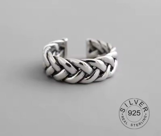 Ring Vintage tressée Soraro | Argent 925 | Élégant | bague de serrage | Vintage