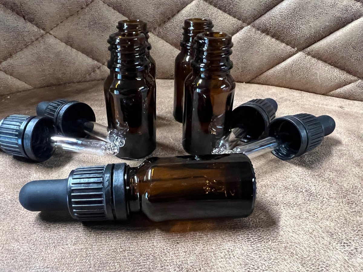 10X Druppelflesje met Druppelaar 10ml-Bruin_pipetflesjes lege Druppelfles