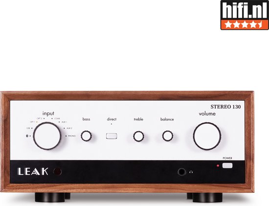 Leak Stereo 130 – Moderne geïntegreerde versterker – Bluetooth streaming - MM phono-ingang - Walnoot