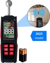 Deluxness® - Vochtmeter Muren - DX710A - Professionele Vochtmeter - Vochtmeter Hout - Hygrometer - Pleisterwerken - Uitgebreide Instellingen - Inclusief Opbergcase en Batterijen