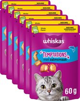 Bol.com Whiskas Kattensnacks - Temptations Snoepjes - Zalm - 6x60g aanbieding