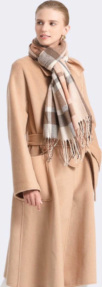 Miss Lulu Sjaal Dames - Omslagdoek Dames - 200x60cm - Apricot
