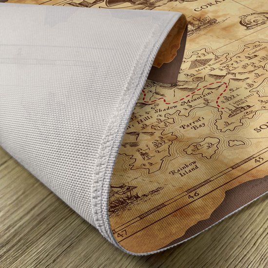 Set de 4 sets de table pour table à manger New Bed Island Old Paper Treasure Map, tissu lavable avec dos antidérapant