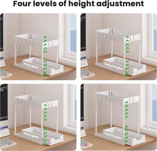 Famanu - Spoelkastorganizer, 2 stuks, organizer voor onder de wastafel