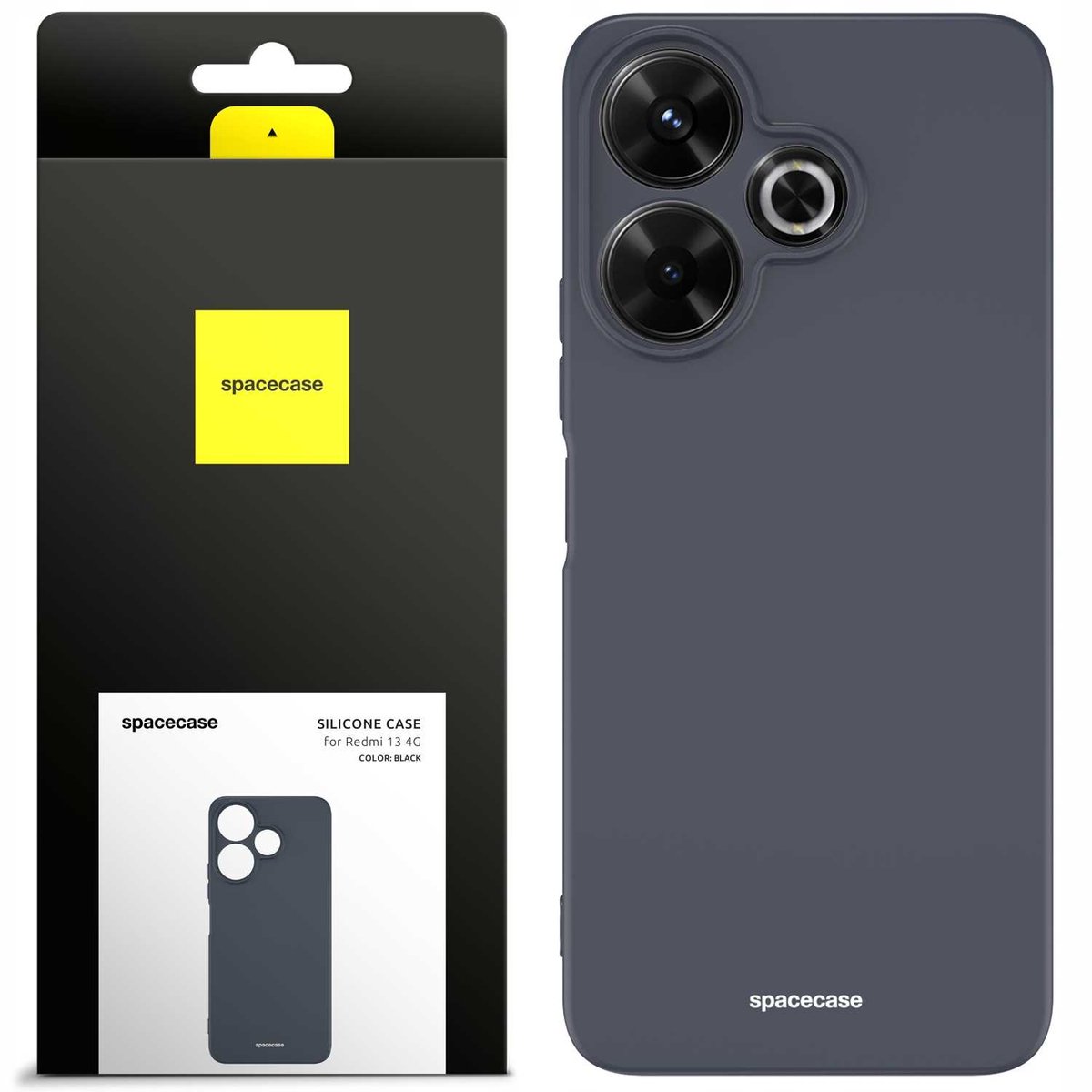Spacecase Siliconen Case Voor Xiaomi Redmi 13 4G Case Zwart