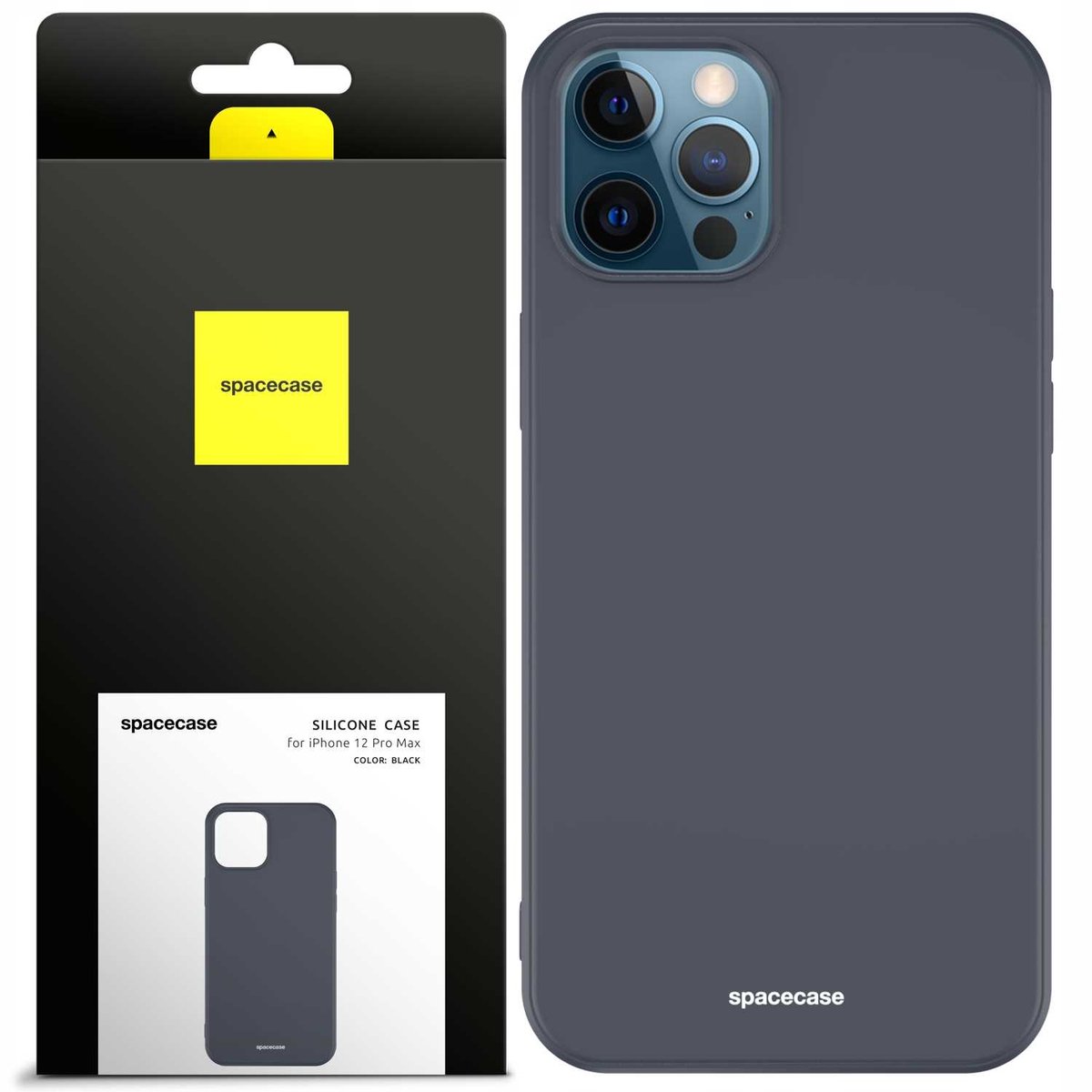 Spacecase Siliconen Hoesje Voor Iphone 12 Pro Max Zwart Bescherming