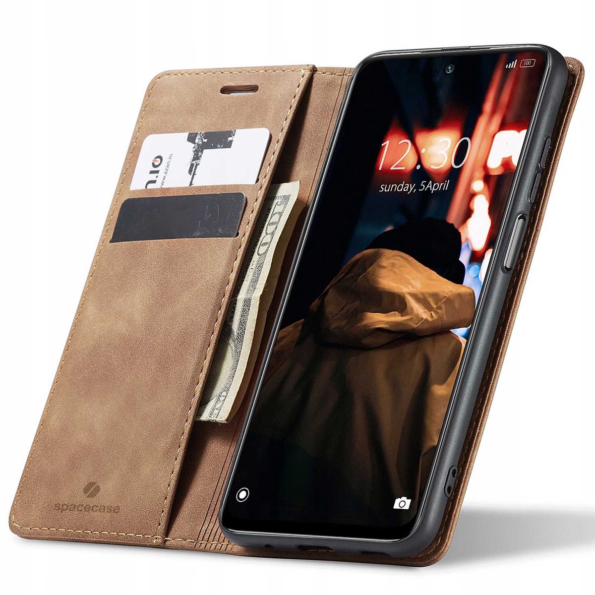 Spacecase Case Cover Voor Xiaomi Redmi Note 11 11S Bruin