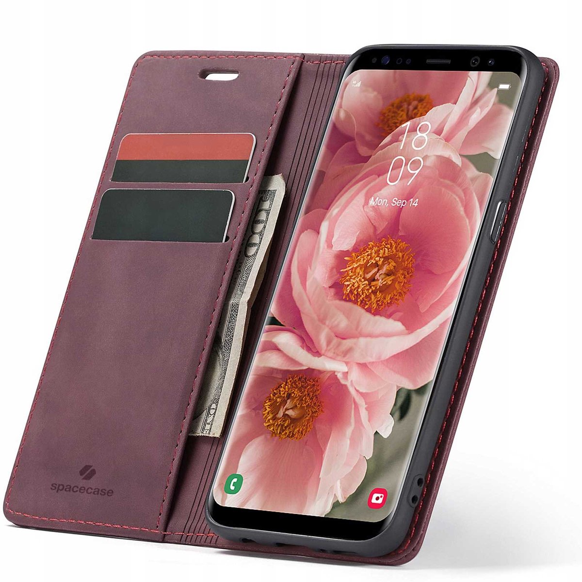 Spacecase Case Portefeuille Galaxy S8 Cover Voor Samsung Telefoon Rood