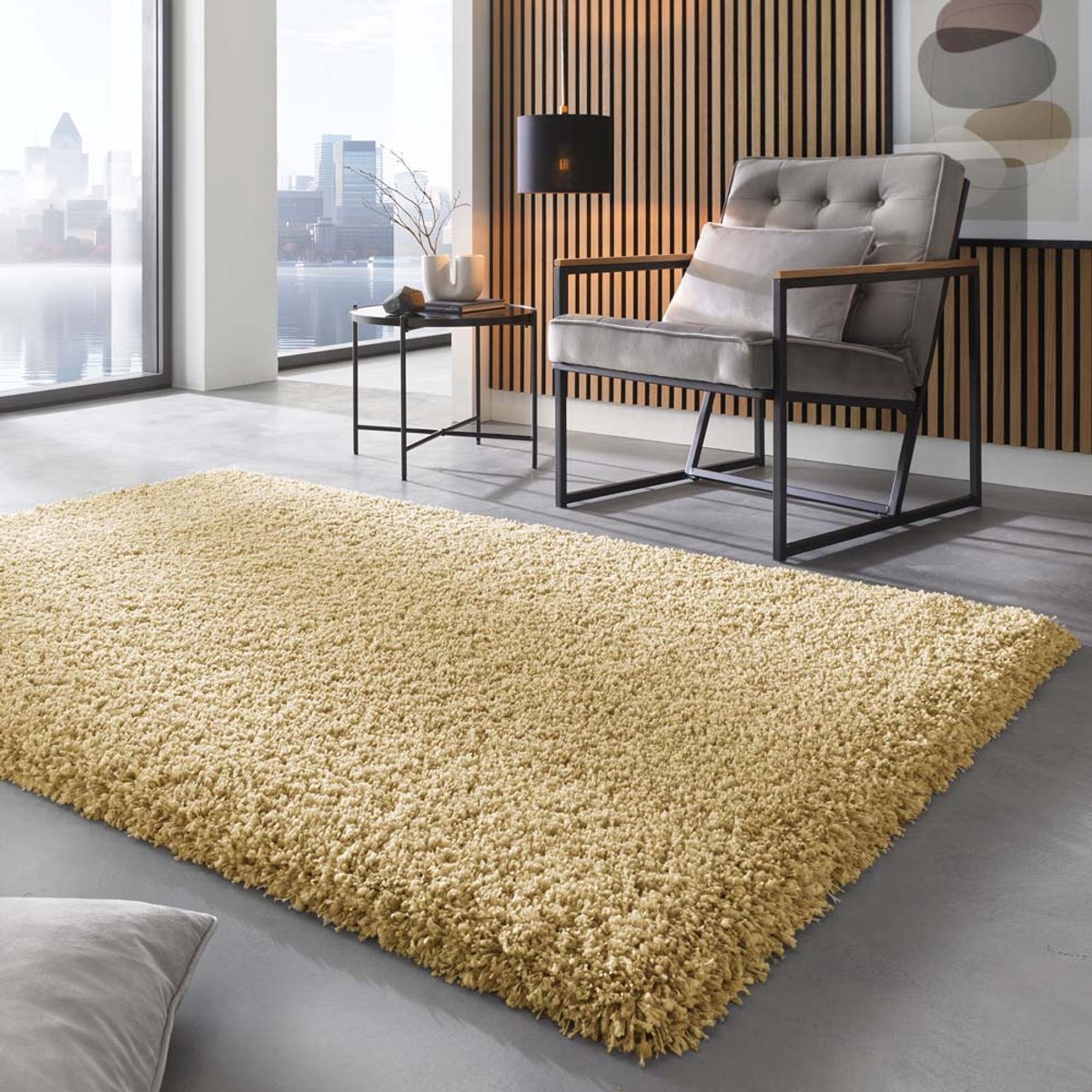 Hoogpolige loper - shaggy Prime goud 80x230 cm
