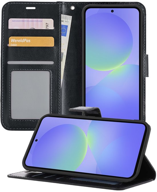 Hoesje Geschikt voor Samsung A36 Hoesje Book Case Hoes Portemonnee Cover Walletcase - Hoes Geschikt voor Samsung Galaxy A36 Hoes Bookcase Hoesje - Zwart