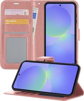 Hoesje - Geschikt voor Samsung Galaxy A36 - Luxe Bookcase - Walletcase Hoes - Portemonnee - Cover - Telefoonhoes - Rosé goud