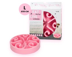 Eat Slow Live Longer Original Voerbak L/XL - Ø30 cm - Anti schrokbak hond – Slowfeeder hond – Anti-slip – Geschikt voor grote honden - Roze