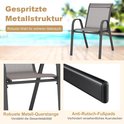 COSTWAY Tuinstoelen, stapelbaar, set van 4, stapelstoelen van textiel