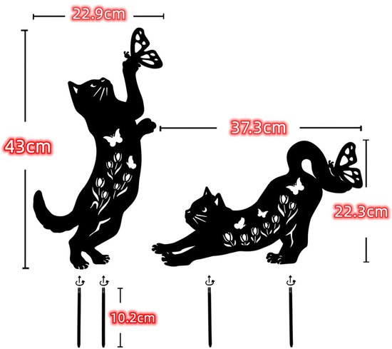 Unyqoos ® Betoverende Metalen Kattenbeelden voor Tuin en Terras - Unieke Outdoor Decoratie van Unyqoos — afbeelding 2