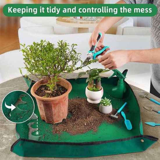 Unyqoos ® Opvouwbare Waterdichte Tuinmat met Plantenbinders voor Moestuin en Bloemverzorging van Merkloos	 — afbeelding 4